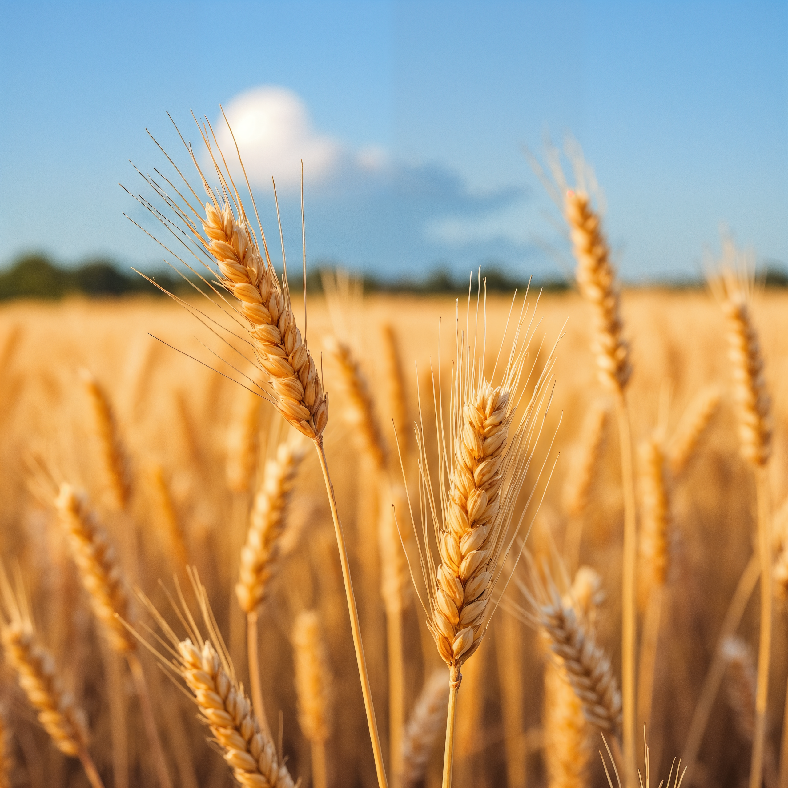 wheat field blue sky